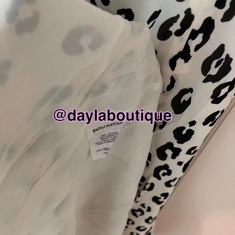 Reformation Juliette Dress Snow Leopard - Picture 5 of 6